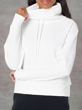 Juicy Couture Cozy White Funnel Neck Pullover Sweatshirt
